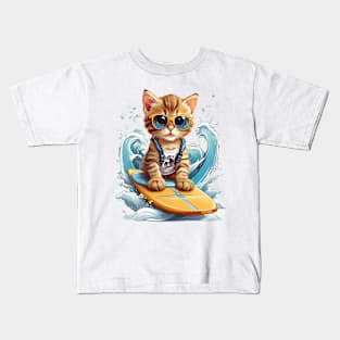 Surfing Kitten Kids T-Shirt